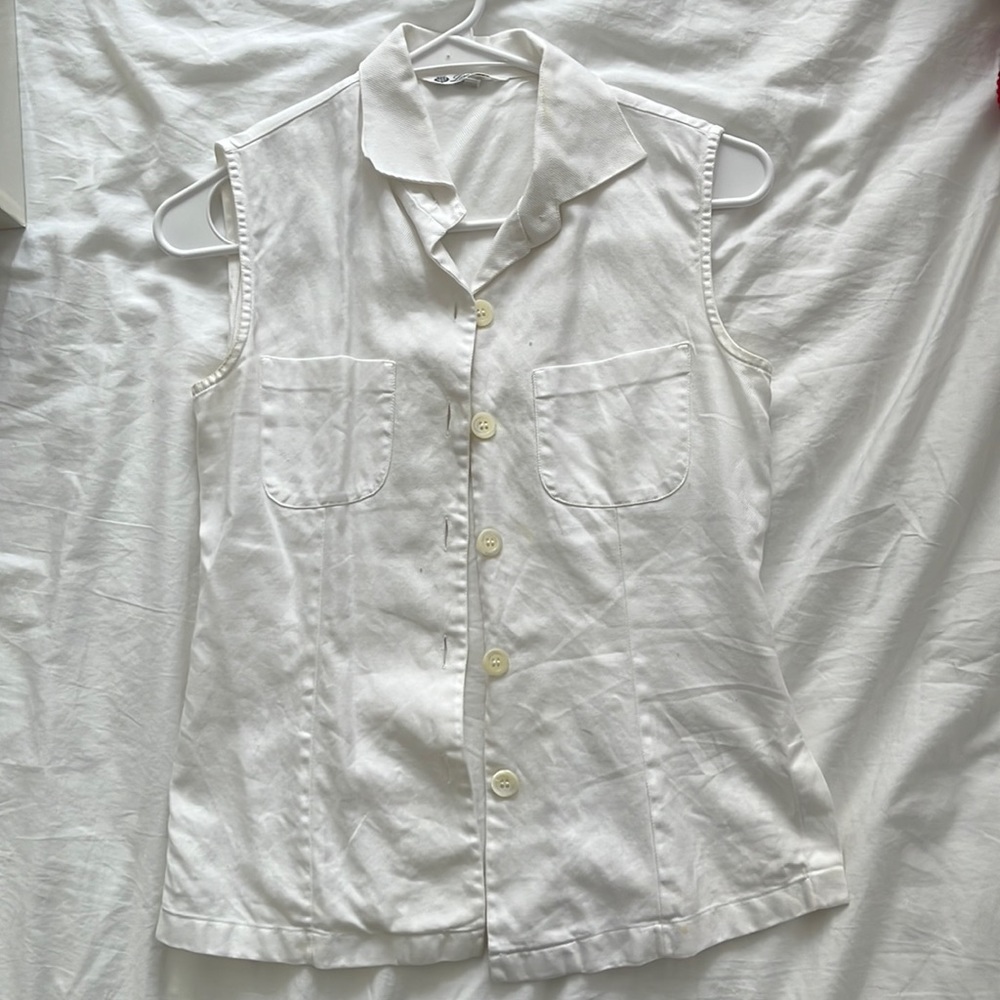 Loro Piana White Sleeveless Top Size IT 38